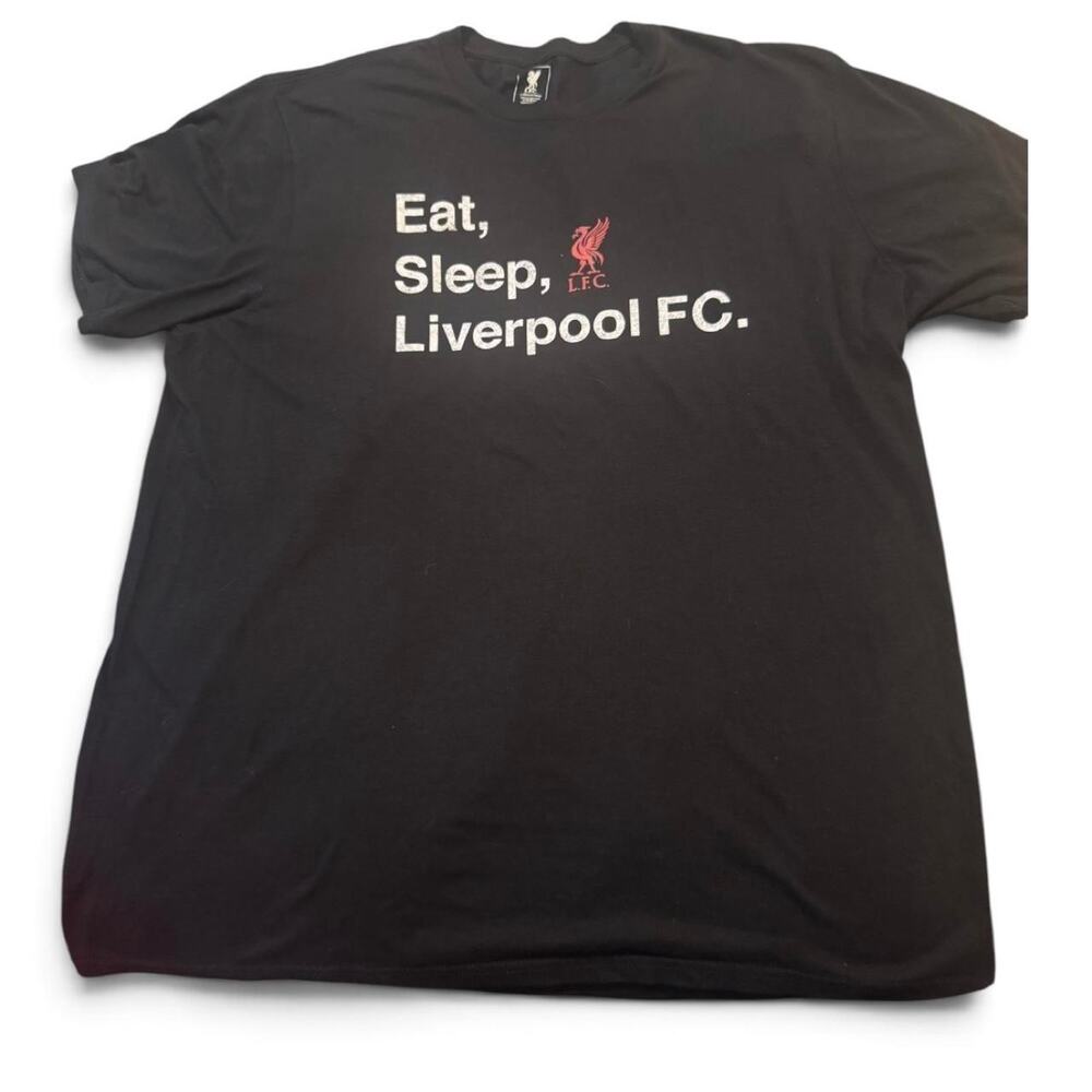 Liverpool FC Eat Sleep Liverpool Soccer T-Shirt Black Men’s 2XL Official LFC